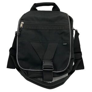 Vtg LL Bean Laptop Travel Bag 12 x‎ 15 Inch Canvas Zip Crossbody Strap Black